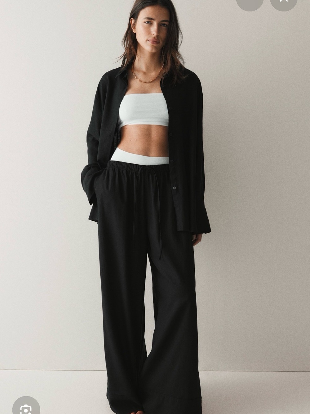 Black Wide Leg Trousers